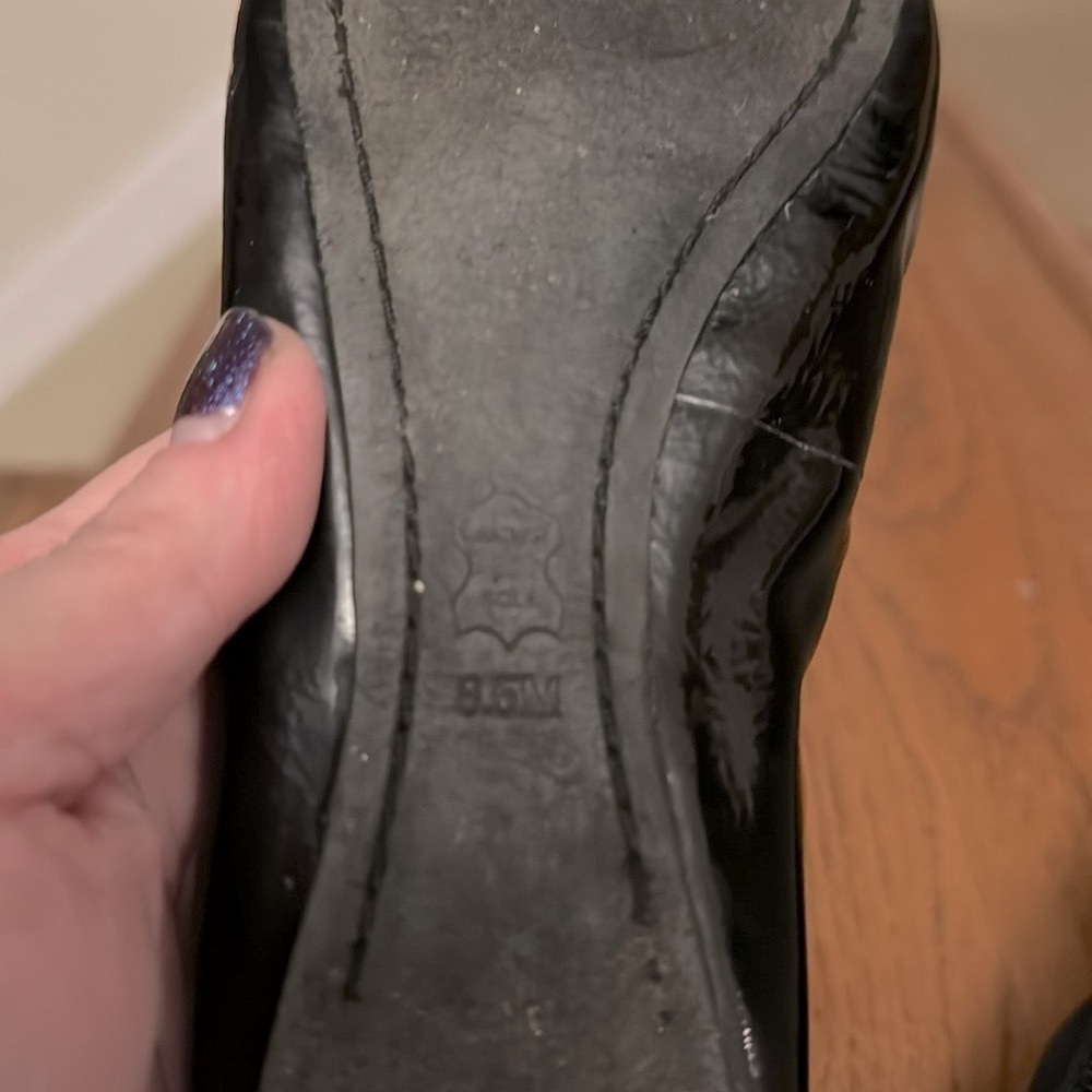 TORY BURCH Black Caroline Patent Leather Flat Size 8.5 - Picture 5 of 6